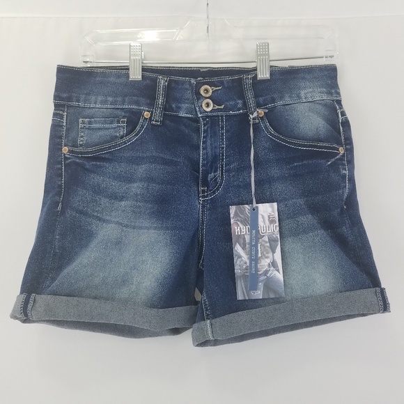 hydraulic denim shorts